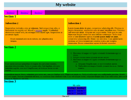 html colored page